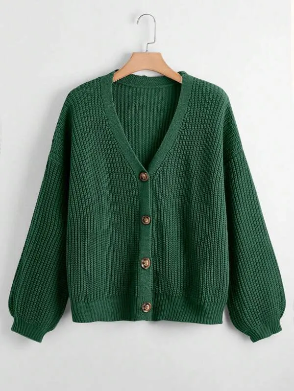Button Up Design Cardigan Sweater