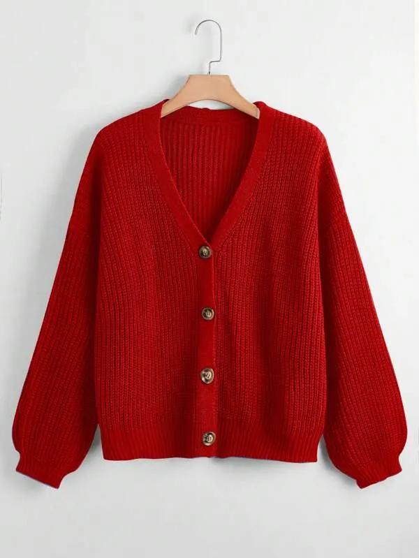 Button Up Design Cardigan Sweater