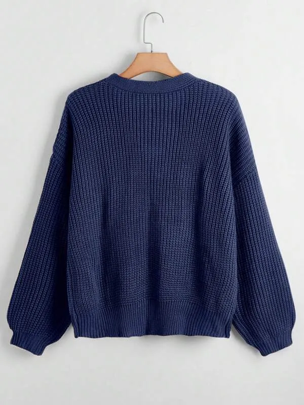 Button Up Design Cardigan Sweater