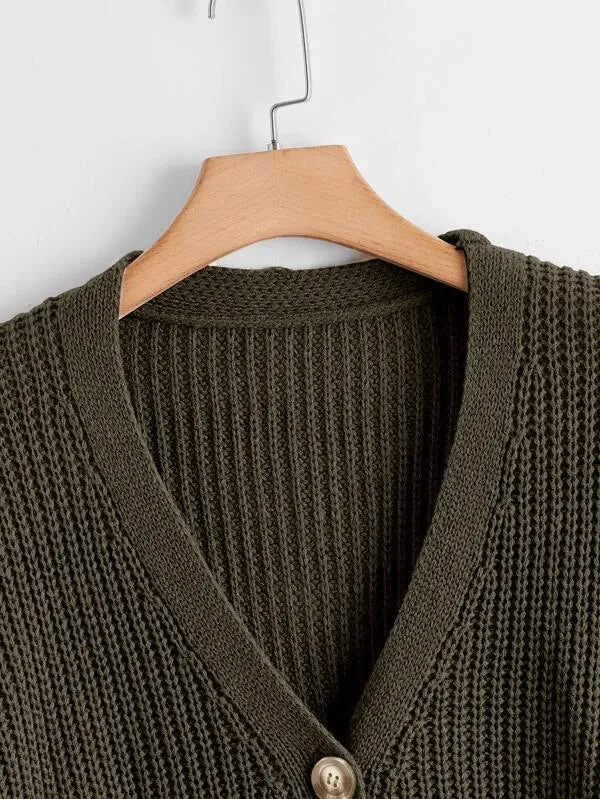 Button Up Design Cardigan Sweater