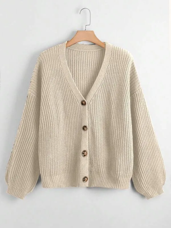 Button Up Design Cardigan Sweater