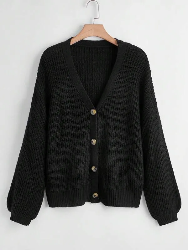Button Up Design Cardigan Sweater