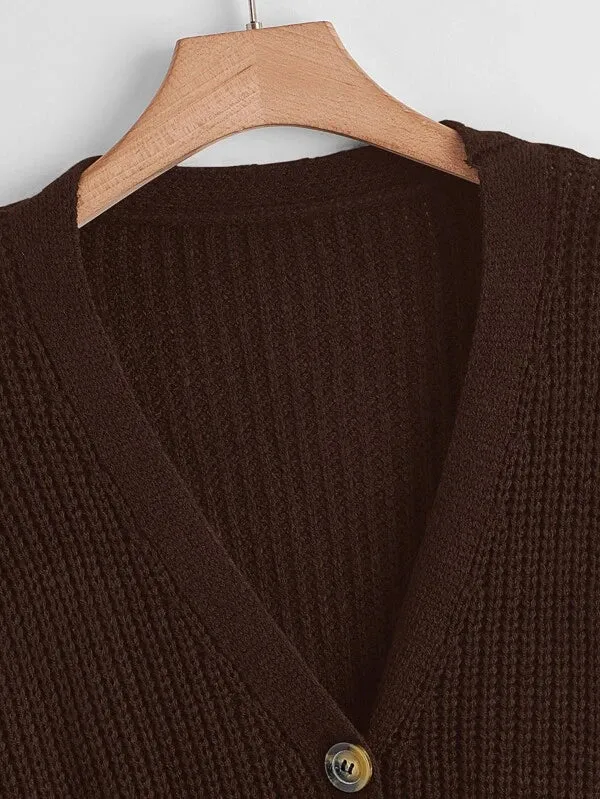 Button Up Design Cardigan Sweater