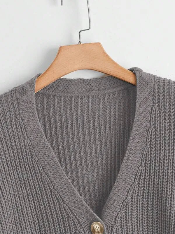 Button Up Design Cardigan Sweater