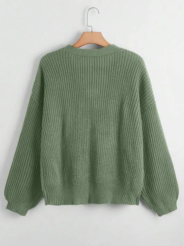 Button Up Design Cardigan Sweater