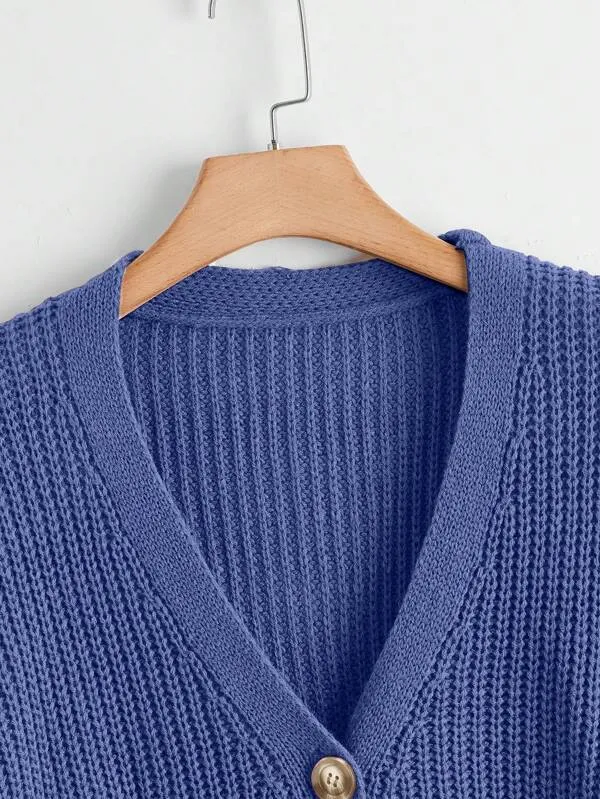 Button Up Design Cardigan Sweater