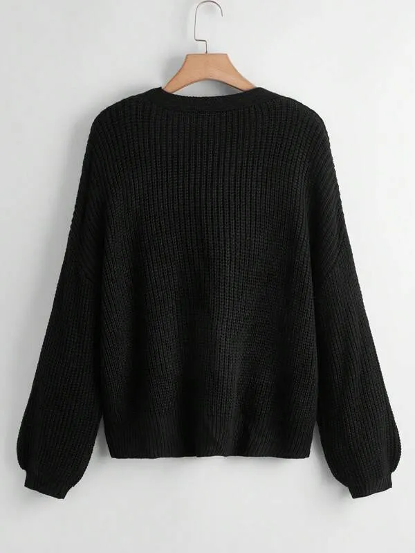 Button Up Design Cardigan Sweater
