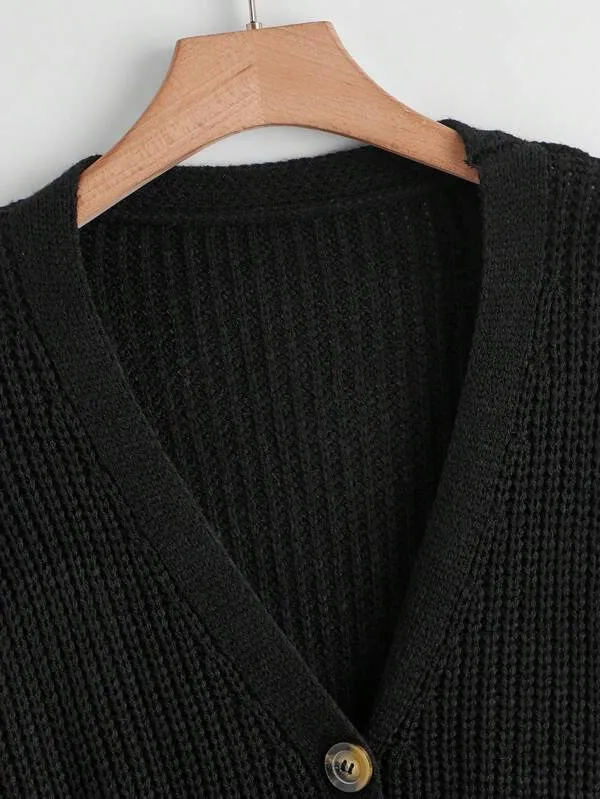 Button Up Design Cardigan Sweater