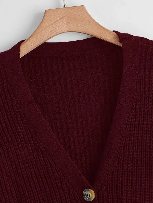 Button Up Design Cardigan Sweater