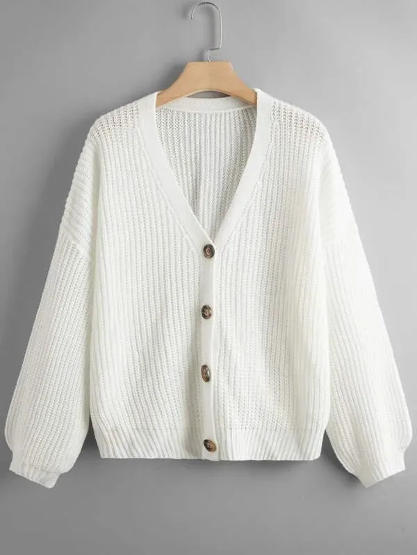 Button Up Design Cardigan Sweater