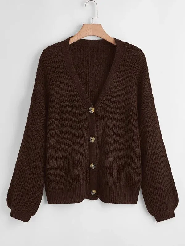 Button Up Design Cardigan Sweater