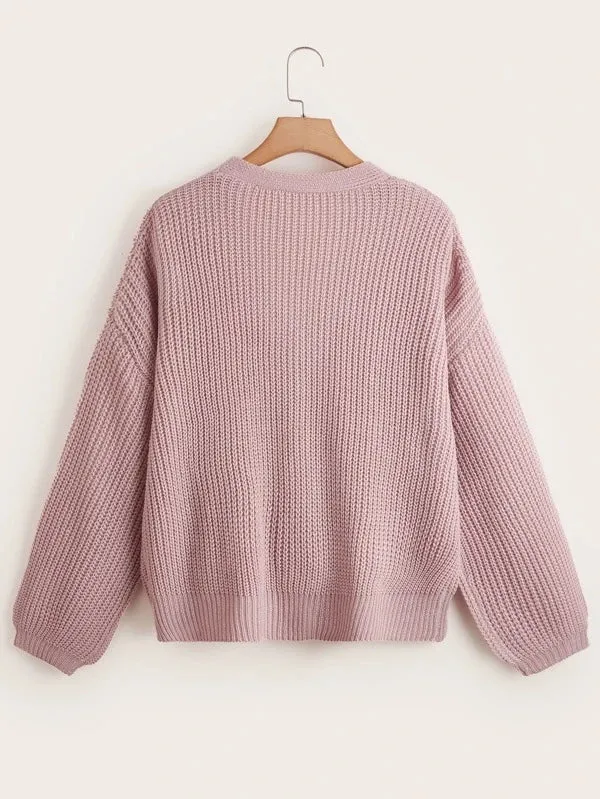 Button Up Design Cardigan Sweater
