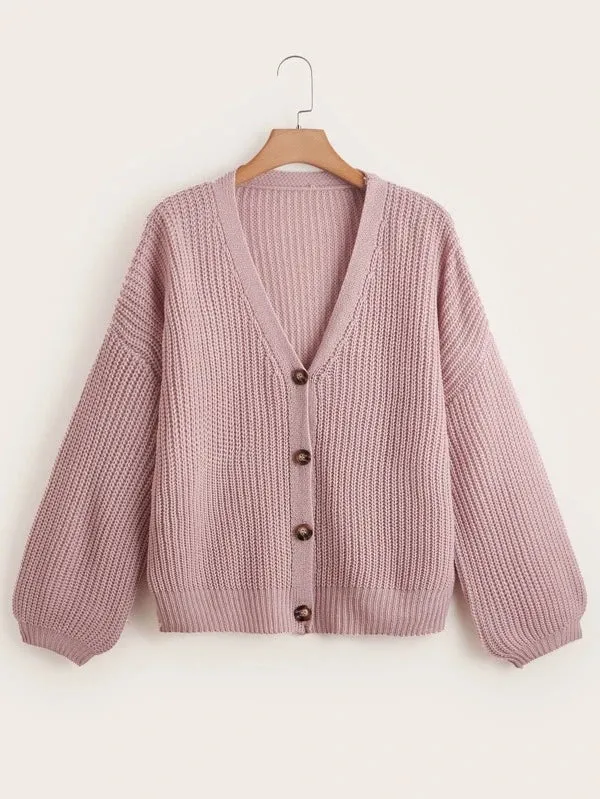 Button Up Design Cardigan Sweater