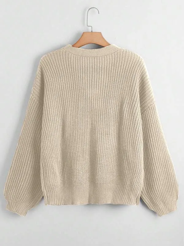 Button Up Design Cardigan Sweater