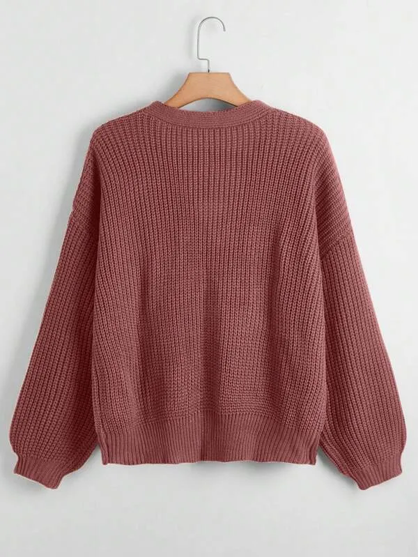 Button Up Design Cardigan Sweater