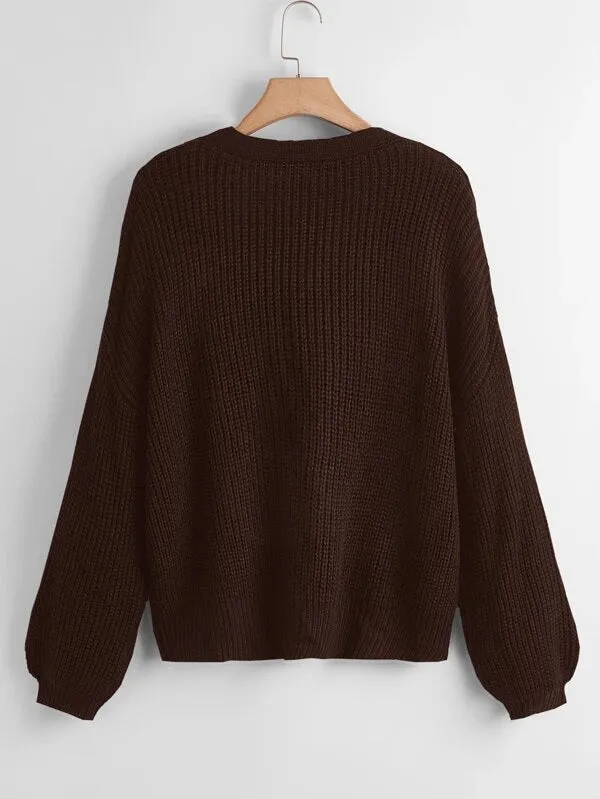 Button Up Design Cardigan Sweater