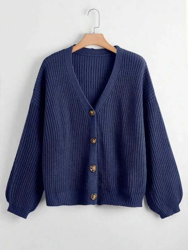 Button Up Design Cardigan Sweater