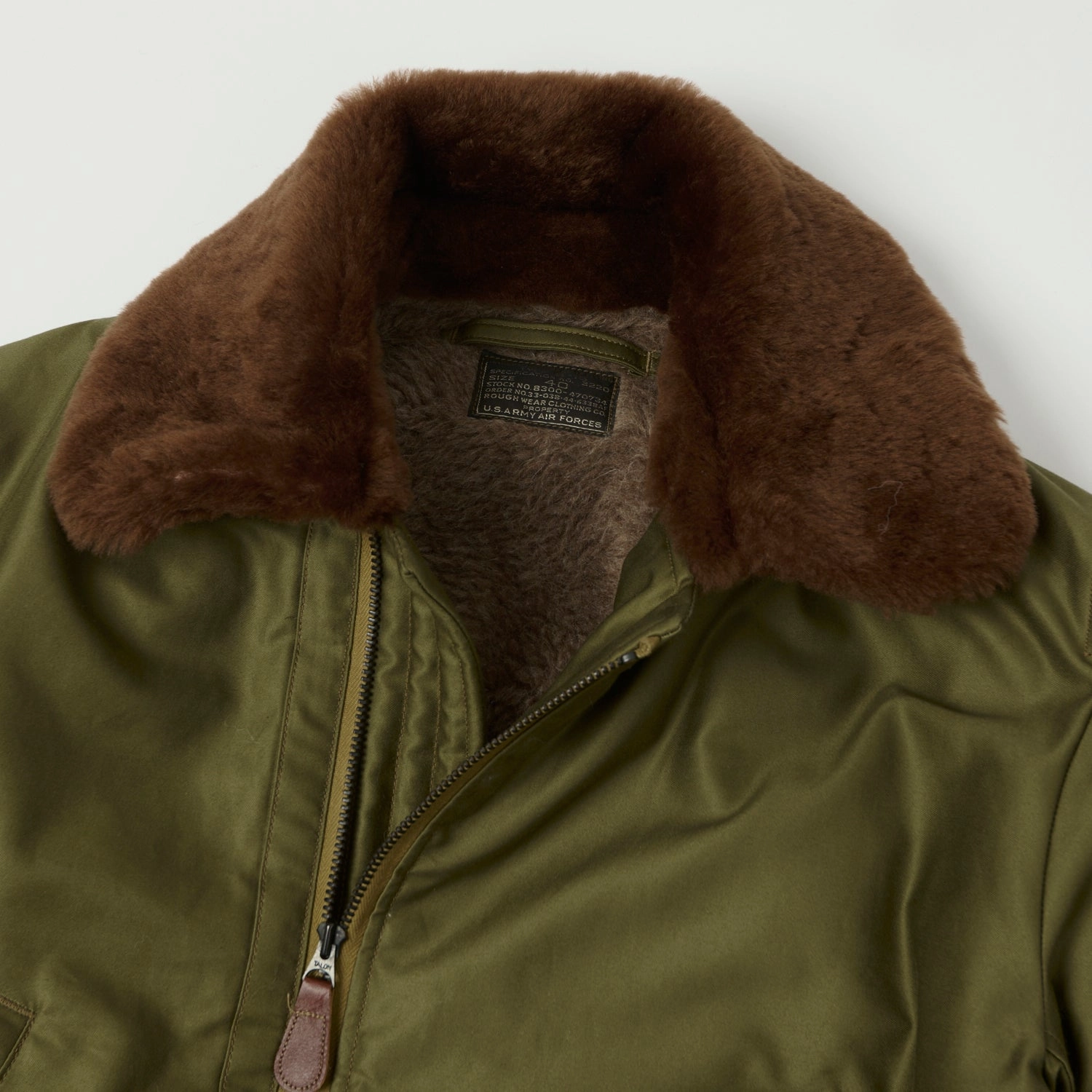 Buzz Rickson's 'Rough Wear Clothing Co' B-15 Flight Jacket - Olive Drab