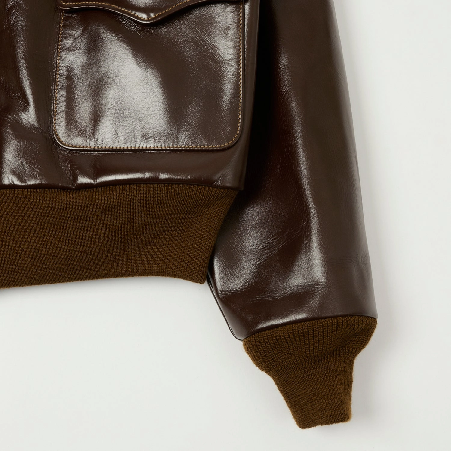 Buzz Rickson's A-2 'Rough Wear' Leather Flight Jacket - Brown