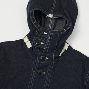 Buzz Rickson's U.S. Navy Denim Hooded Pullover Jacket - Indigo Buzz Rickson's U.S. Navy Denim Hooded Pullover Jacket - Indigo