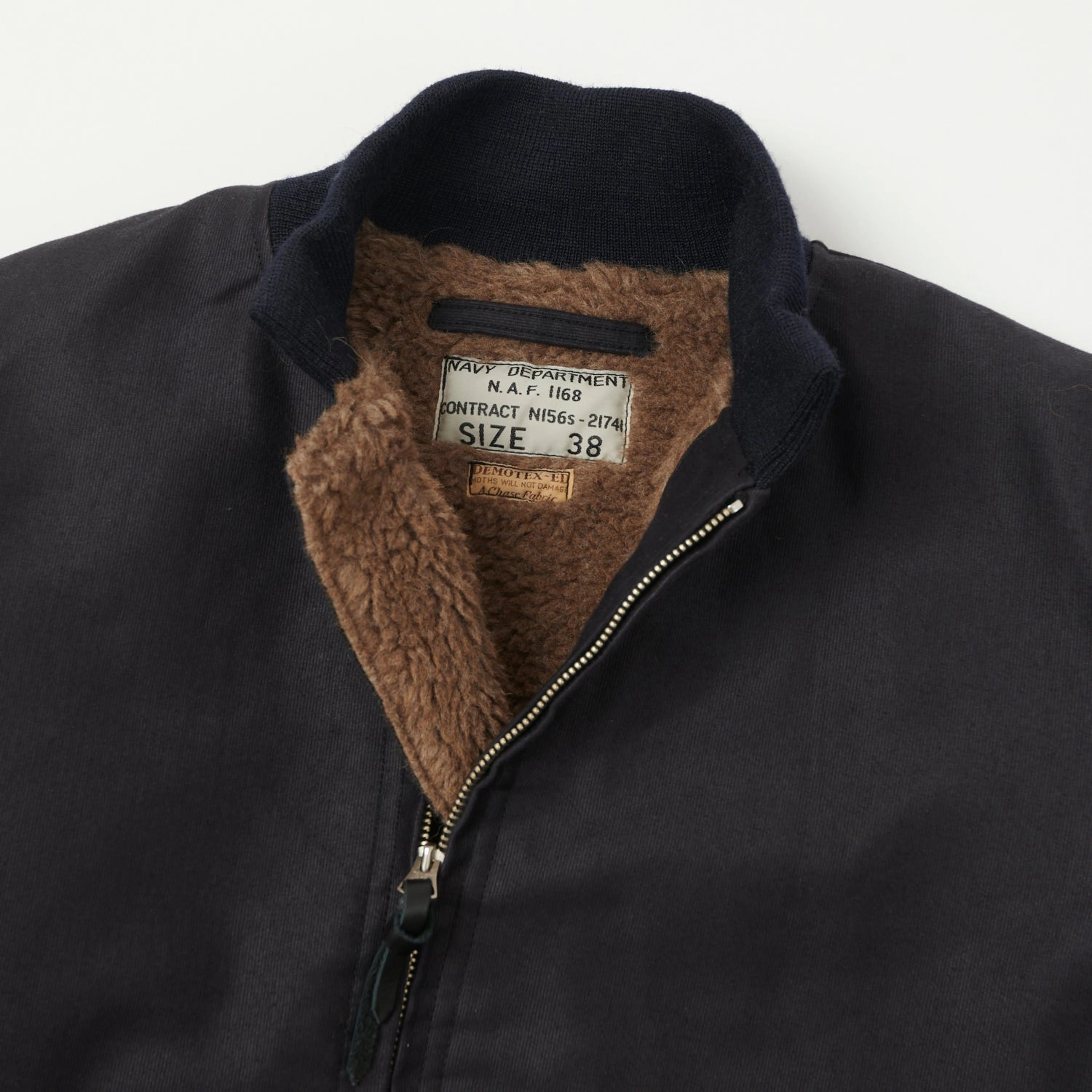 Buzz Rickson's U.S. Navy Zip Through Deck Jacket - Navy Demotex