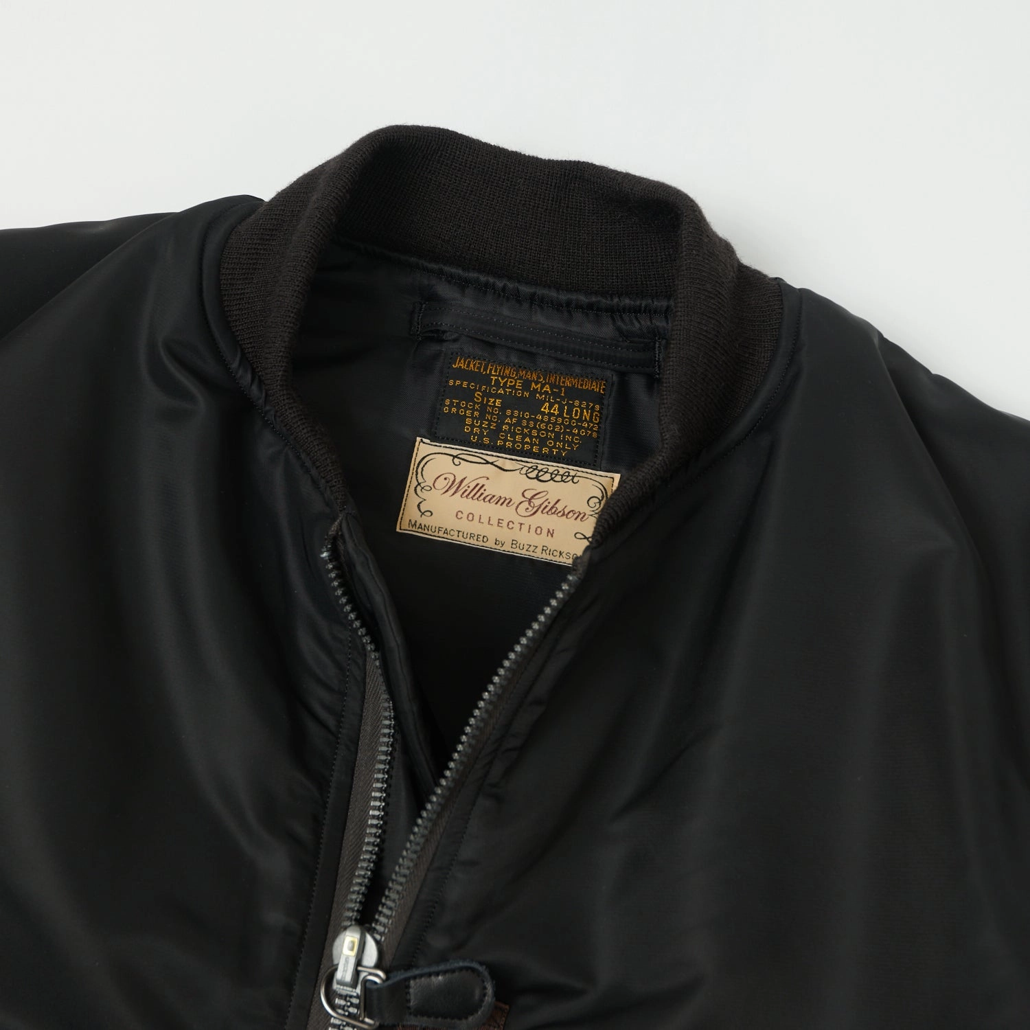 Buzz Rickson's x William Gibson MA-1 Flight Jacket 'Slender Long' - Black
