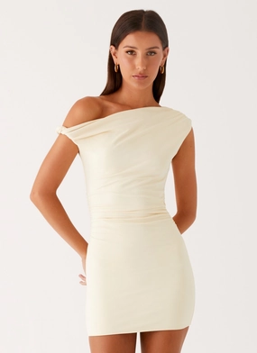 Byron Mini Dress - Sunny Yellow Ice Blue Byron Mini Dress - Sunny Yellow Smooth Surface Elegant Outline