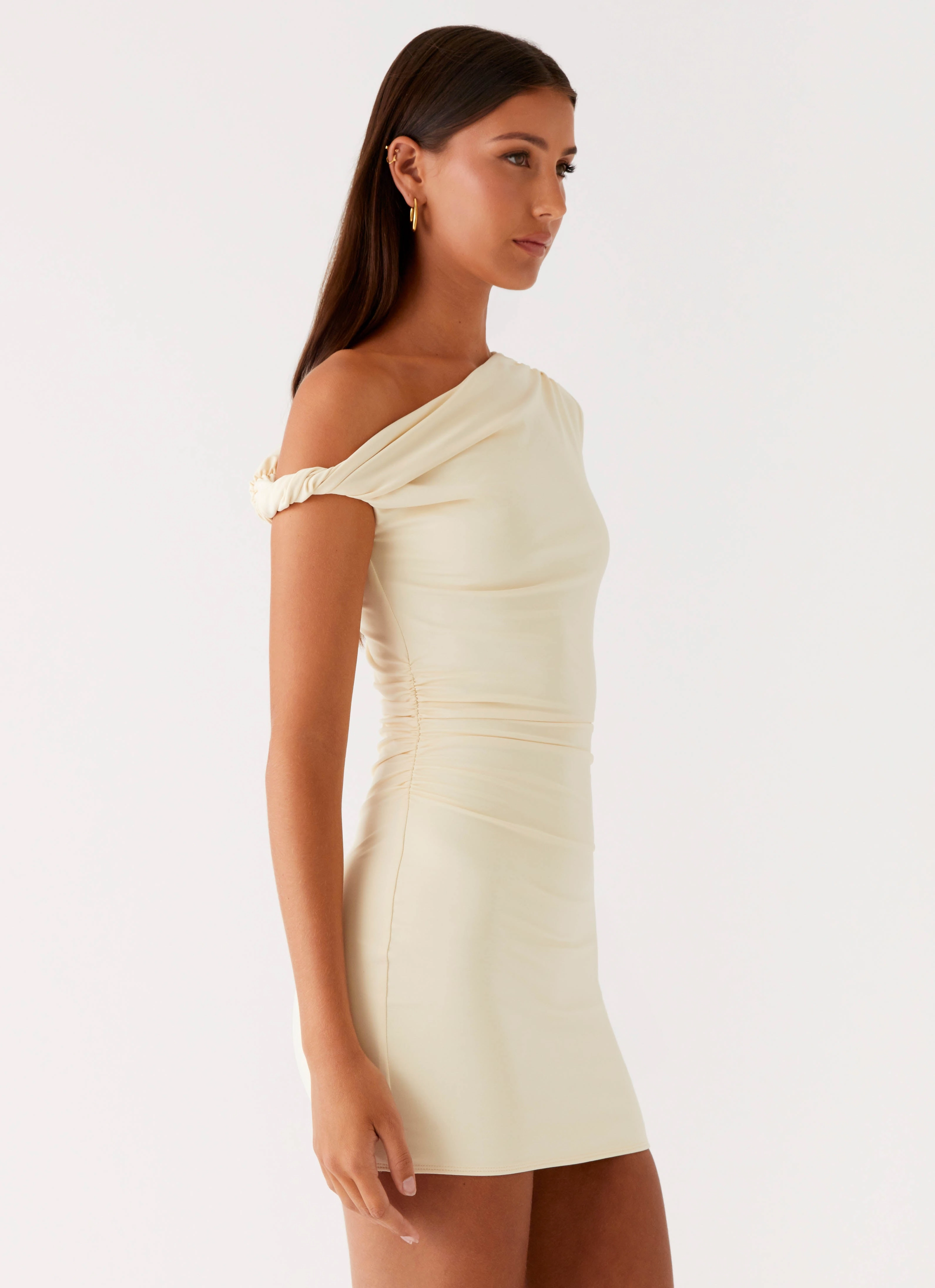 Natural Drape Layered Fit Byron Mini Dress - Sunny Yellow