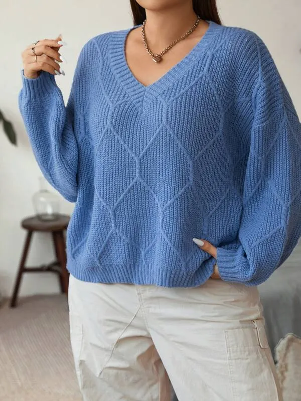 Cable Knit Plus Long Sleeve Sweater