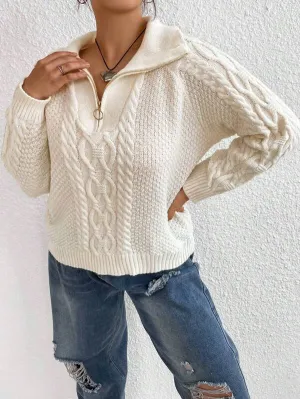 Cable Knit Raglan Sleeve Sweater