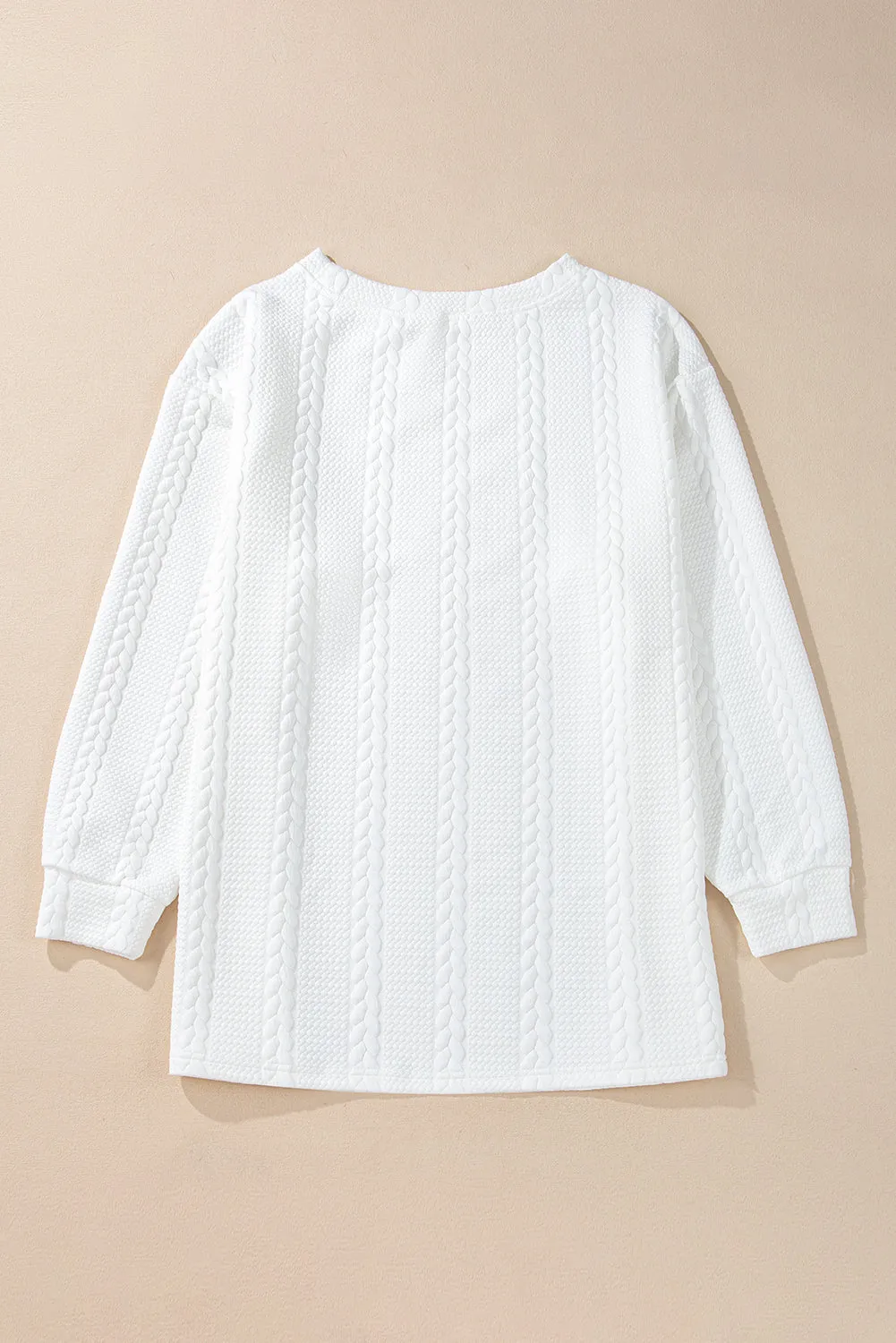 Cable Loose Plus Size Sweatshirt