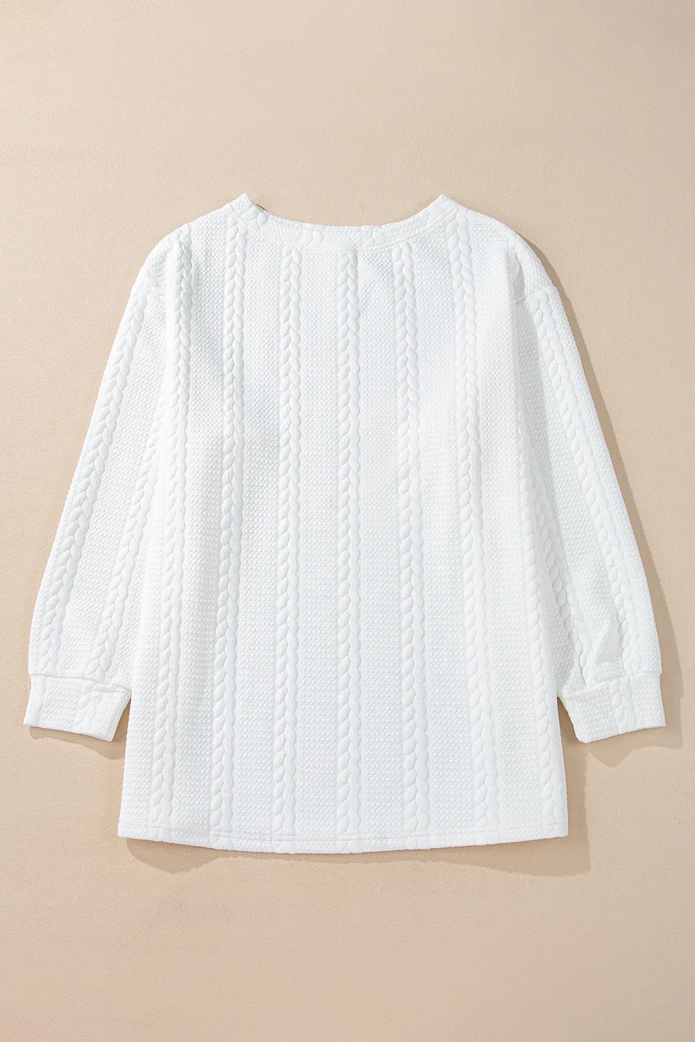 Cable Loose Plus Size Sweatshirt