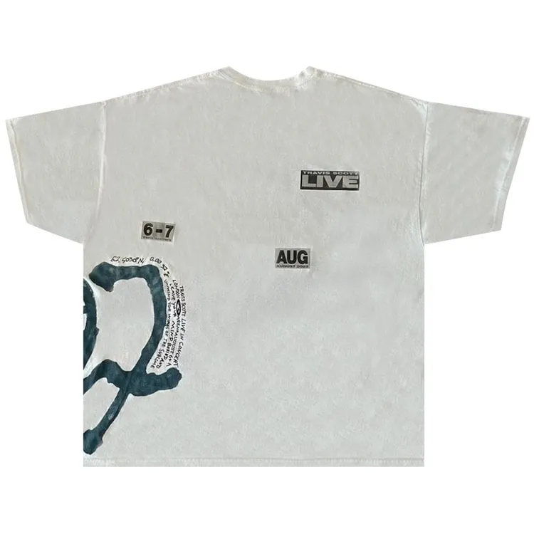 Cactus Jack by Travis Scott O2 Live Burning Man Tee 'Off White', white