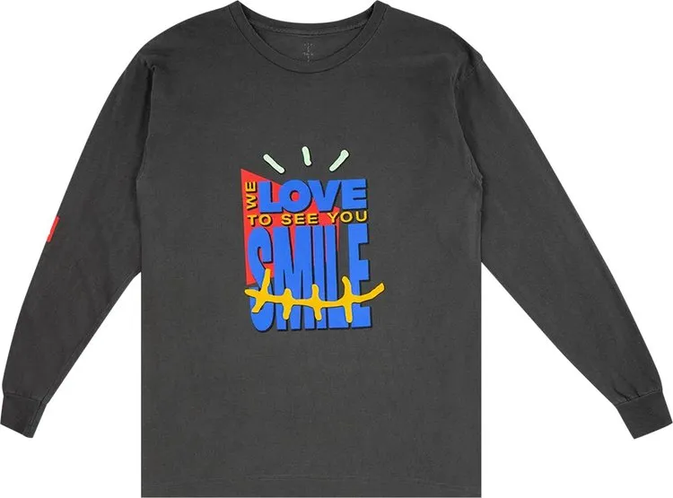 Cactus Jack by Travis Scott x McDonald's Smile Long-Sleeve T-Shirt 'Black Pigment Dye', black