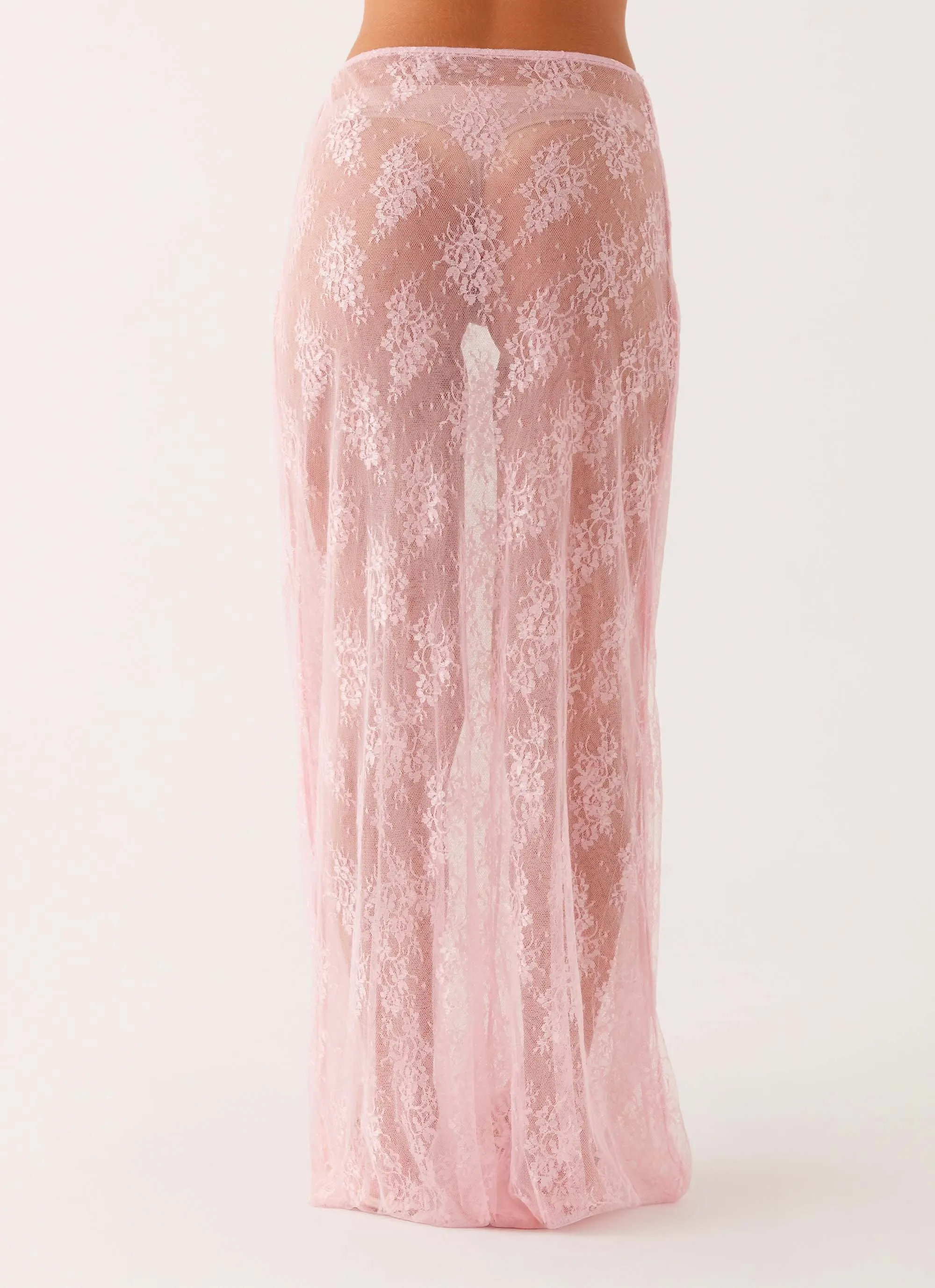 Caden Lace Maxi Skirt - Pink Sleek Styling