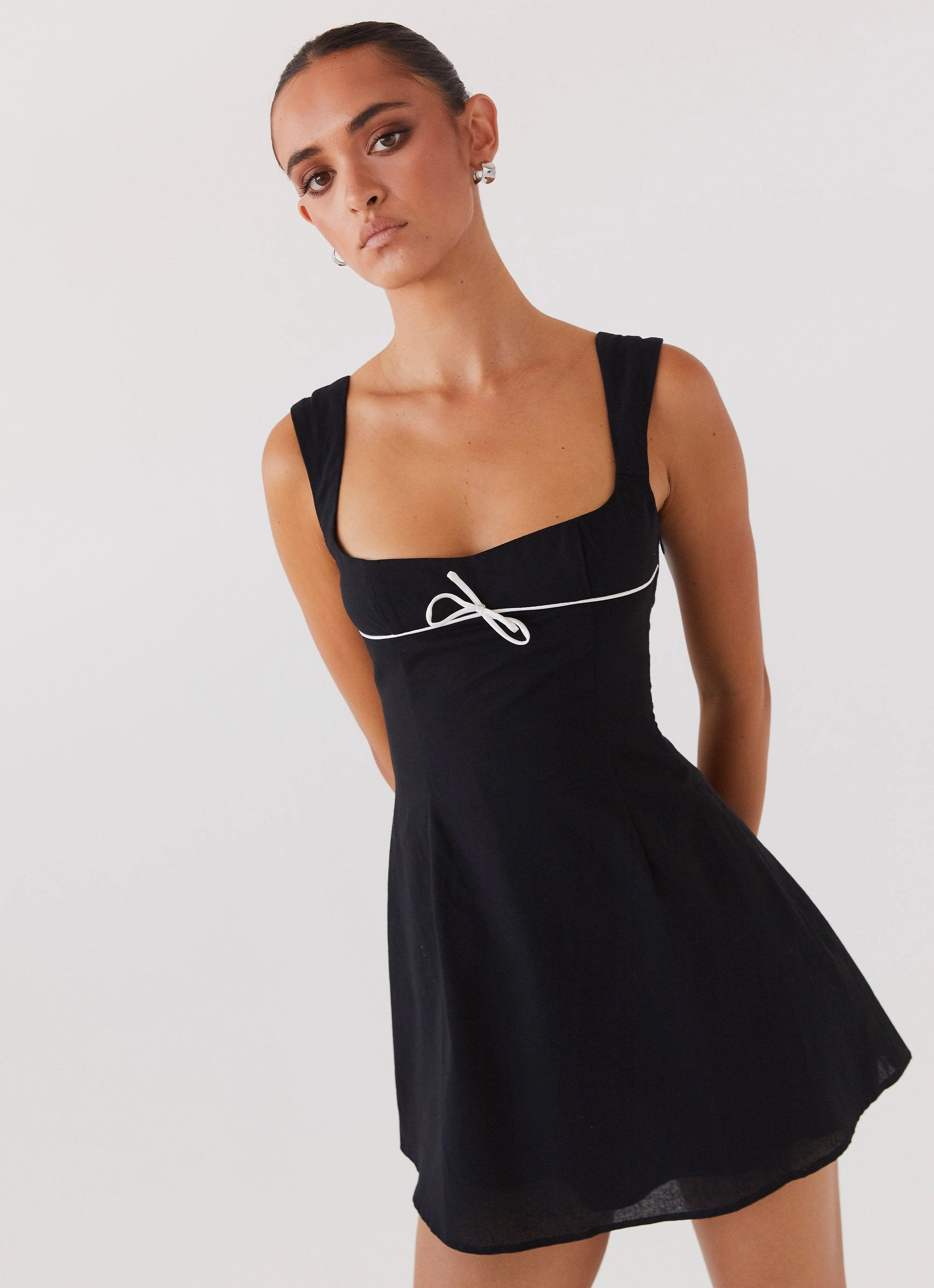 Lightweight Fabric Cadence Mini Dress - Black