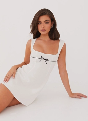 Cadence Mini Dress - White Quality Garments Cadence Mini Dress - White Calm Beauty Work Friendly