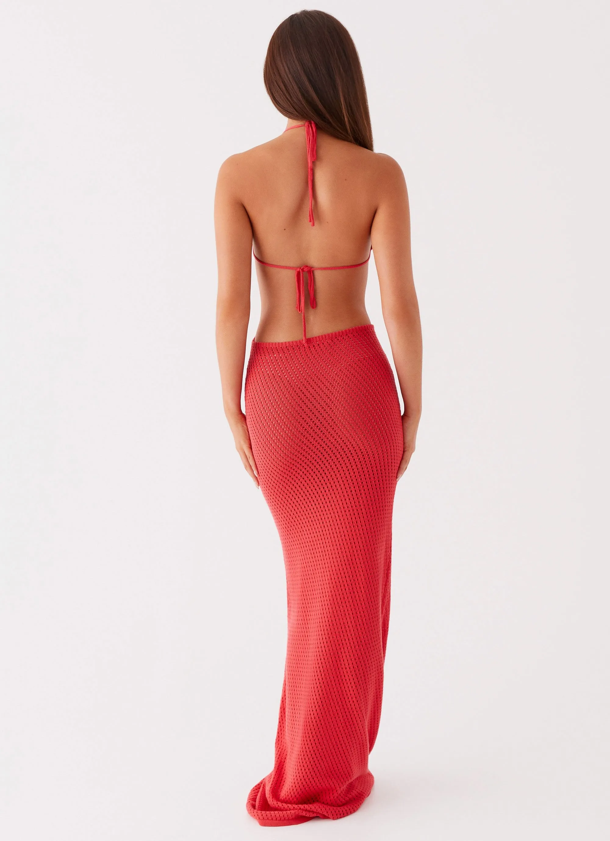 Caicos Crochet Maxi Dress - Red Non Irritating Seams Tall Option