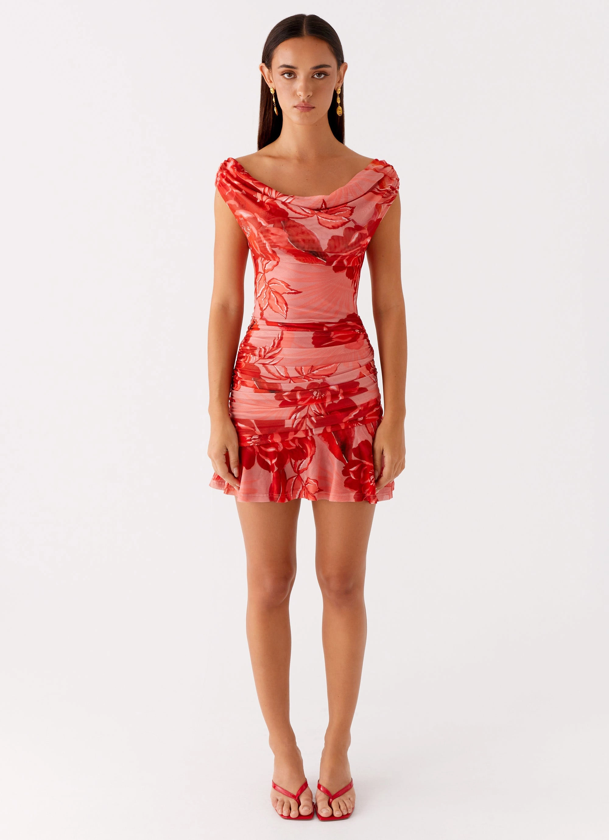 Cait Mini Dress - Sicily Sunsets Print Minimal Details