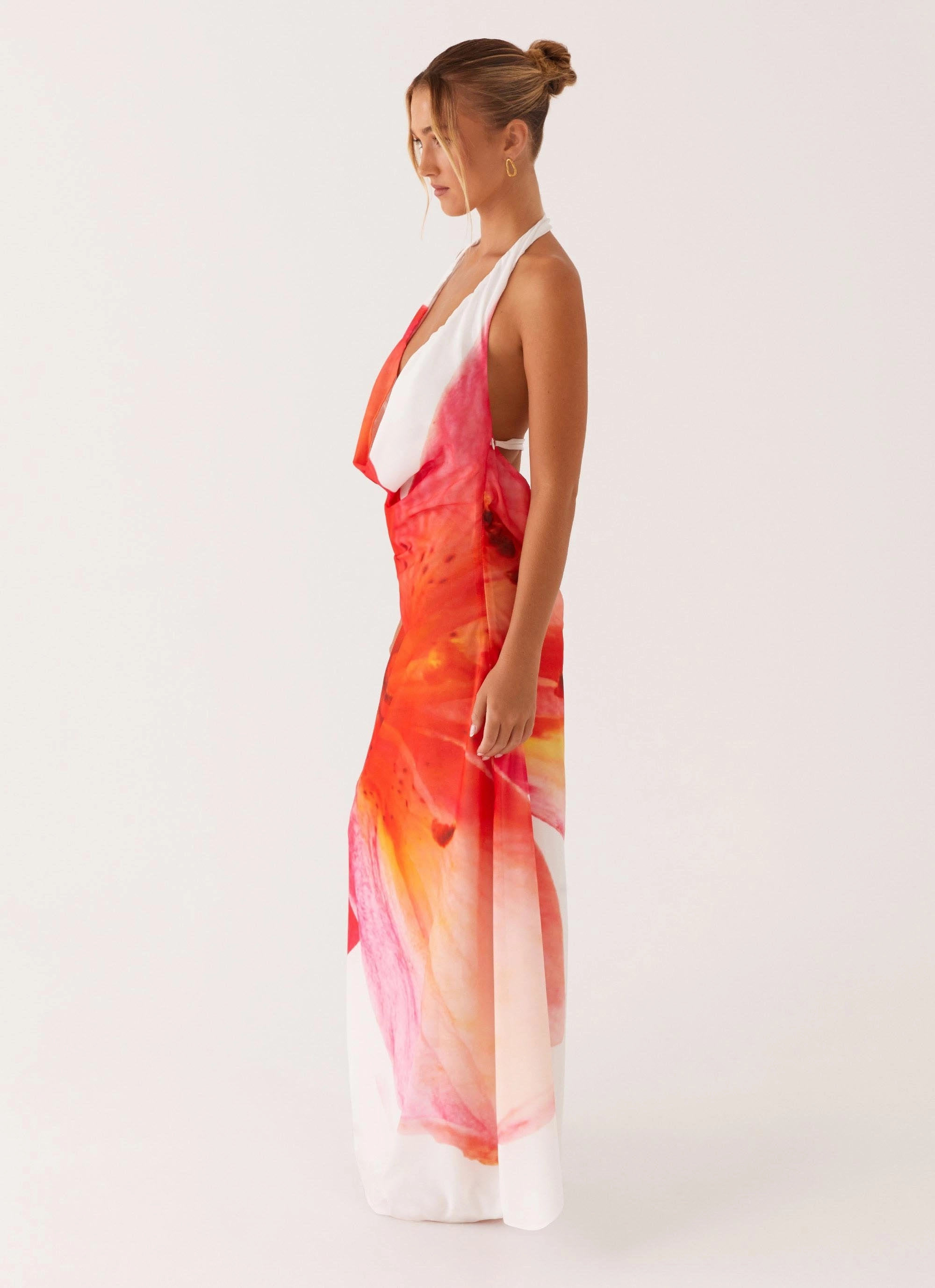 Korean Trend Calabasas Maxi Dress - White Floral