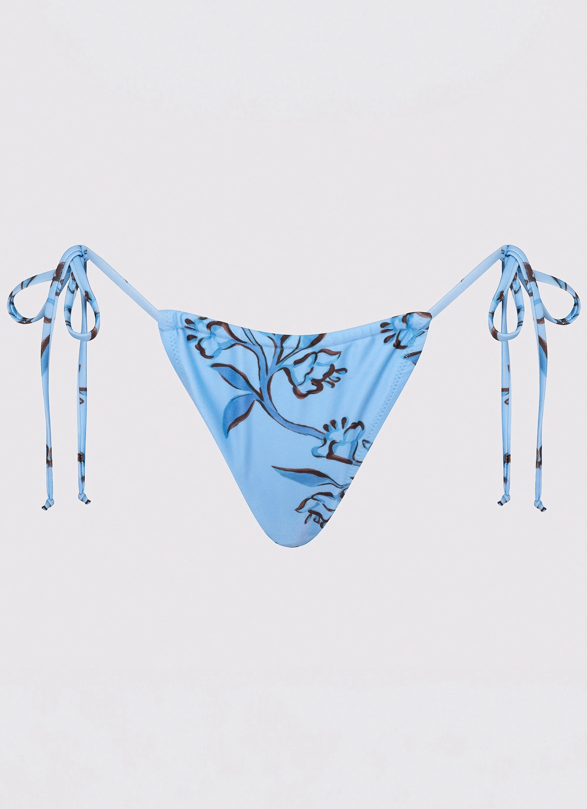 Drag Reduction Design Sweat Wicking Backing Calista Bikini Bottoms - Blue Floral Print