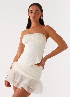 Call Me Never Tiered Mini Skirt - Ivory Oversized Fit Call Me Never Tiered Mini Skirt - Ivory Fashion Style