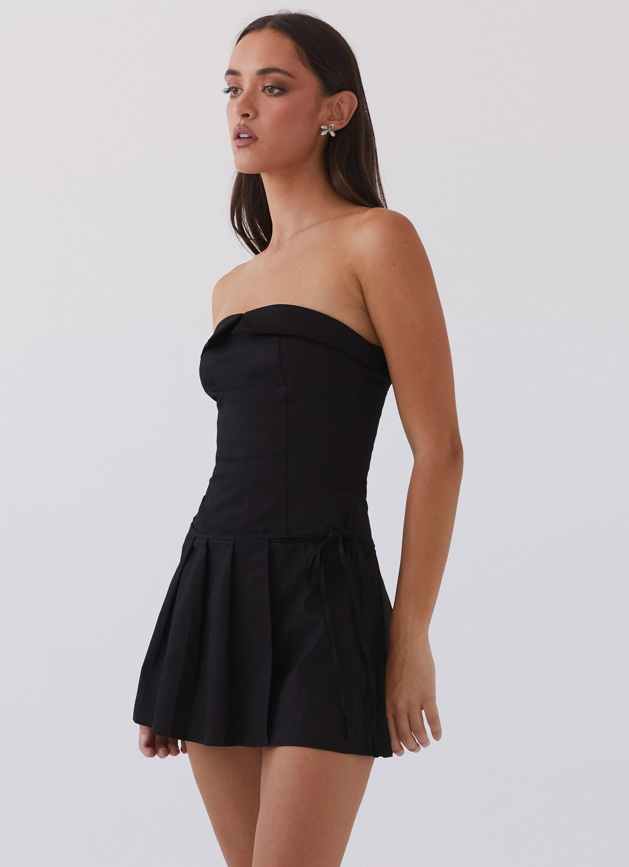Calling The Shots Mini Dress - Black Sunset Glow