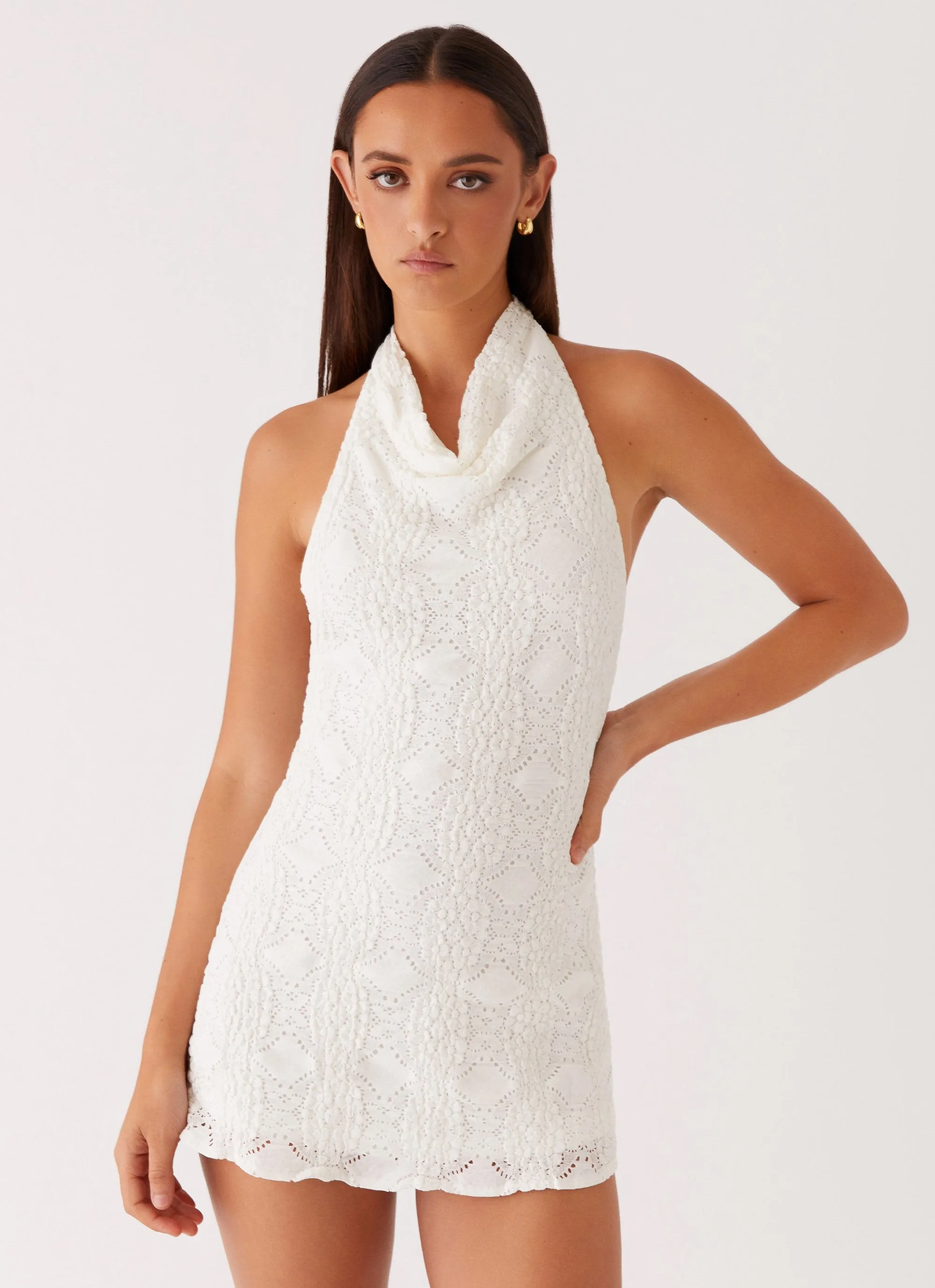 Camden Mini Dress - White Sophisticated Style Ergonomic Sleeve Cut