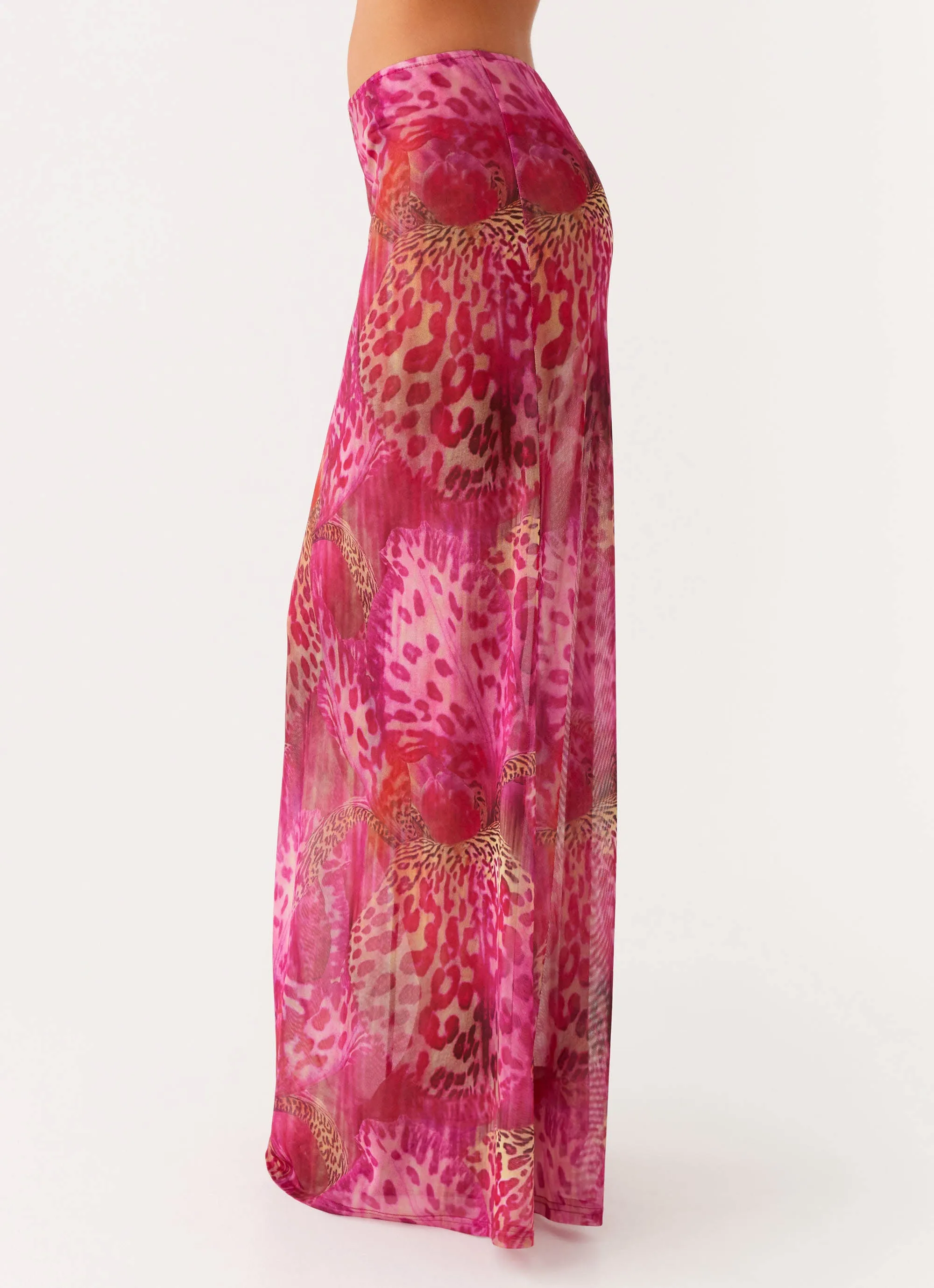 Tonal Look Camellia Maxi Skirt - Lavender Lagoon