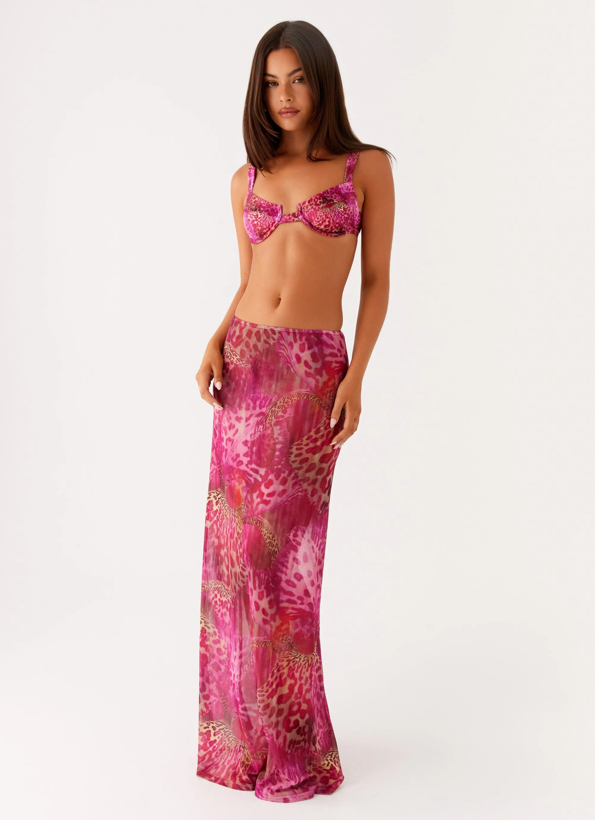Camellia Maxi Skirt - Lavender Lagoon Luxury Feel Secure Closure
