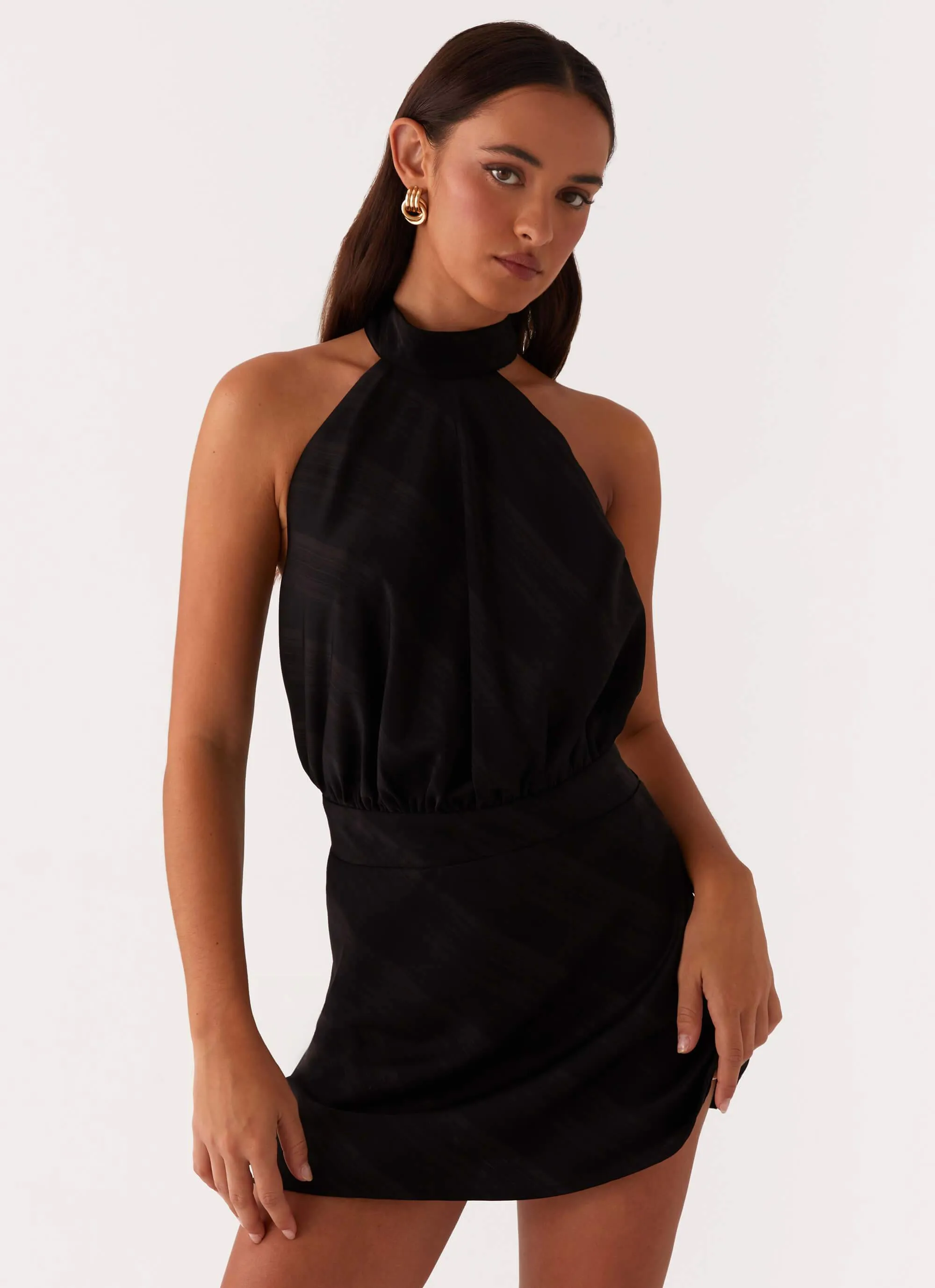 Smart Casual Corporate Wear Camera Shy Mini Dress - Black