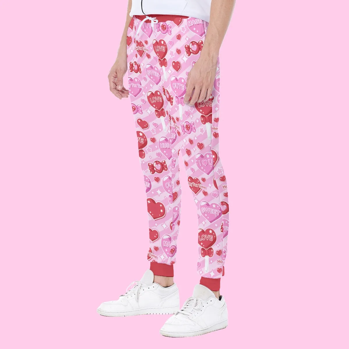 Candy Love Hearts (Red Cutie) Men's Sweatpants