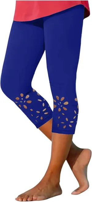 Capri Leggings for Women 2025 Summer High Waist Yoga Tights Cropped Comfy Stretchy Leggings Workout Compression Pants