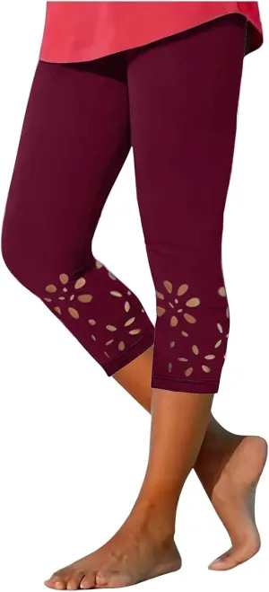 Capri Leggings for Women 2025 Summer High Waist Yoga Tights Cropped Comfy Stretchy Leggings Workout Compression Pants
